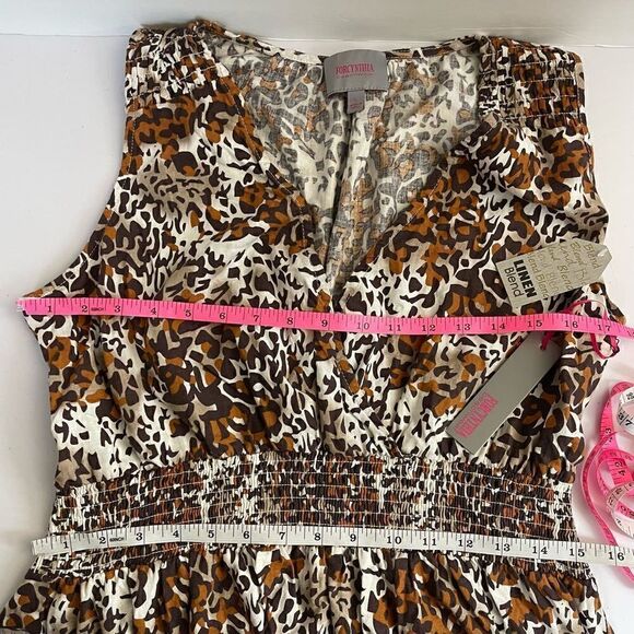 New! Forcynthia Beachwear| Large|Linen|Coverup|Cheetah|Has Stretch - Picture 4 of 17